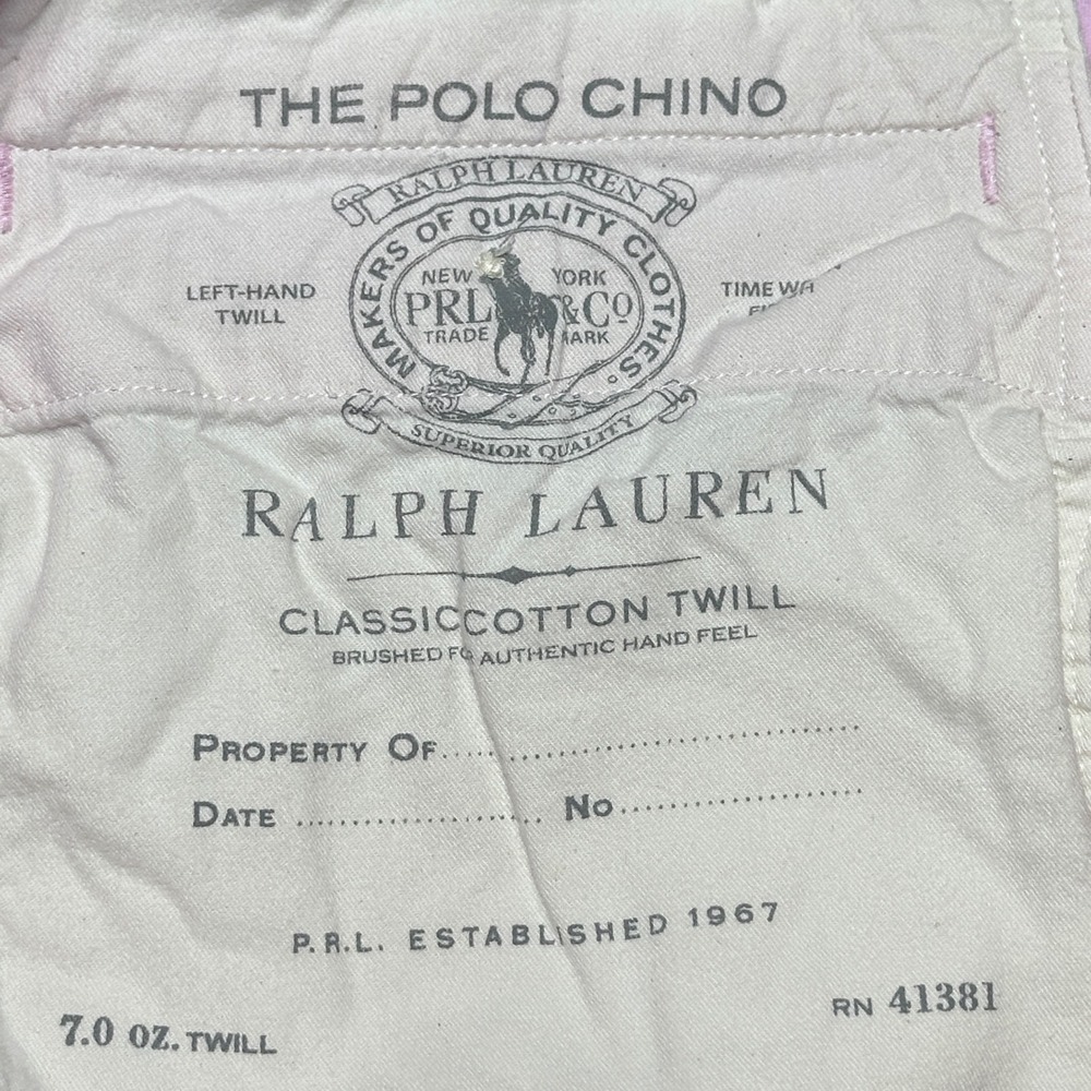 Polo Ralph Lauren Chino Shorts Men 35 Cotton Twill Stretch Skull Crossbones Pink - Picture 4 of 12